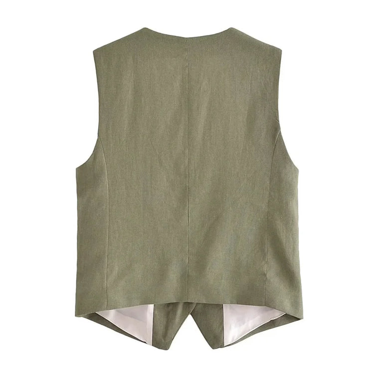 KEYANKETIAN Summer New Linen Texture V- - Lena & Miles Exquisite Boutique LLC.