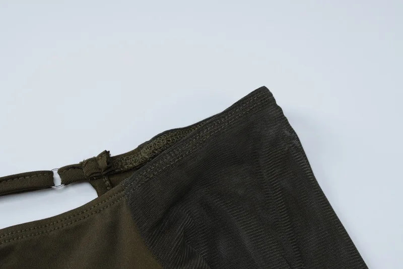 Dulzura Mesh Long Sleeve Off Shoulder Midi - Lena & Miles Exquisite Boutique LLC.