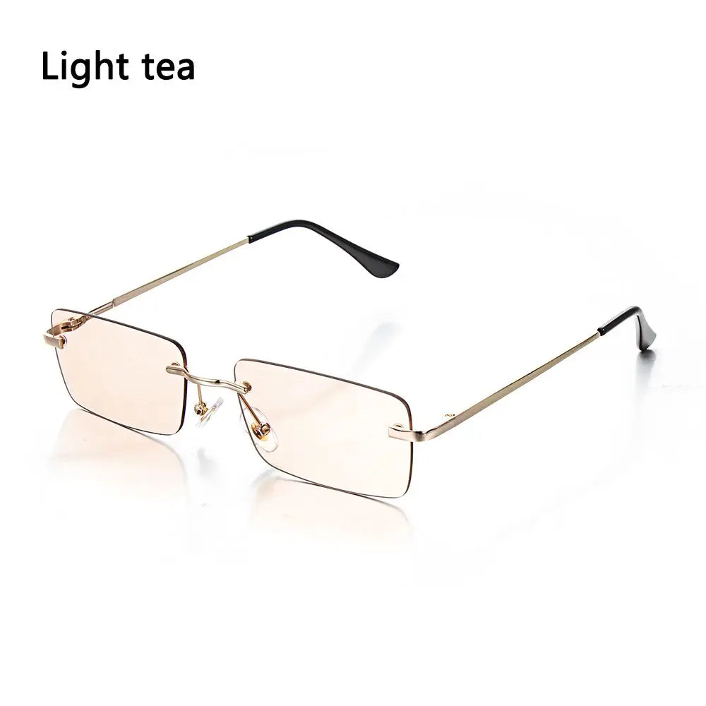 Trendy Punk Sunglasses Rimless Rectangle Sun - Lena & Miles Exquisite Boutique LLC.