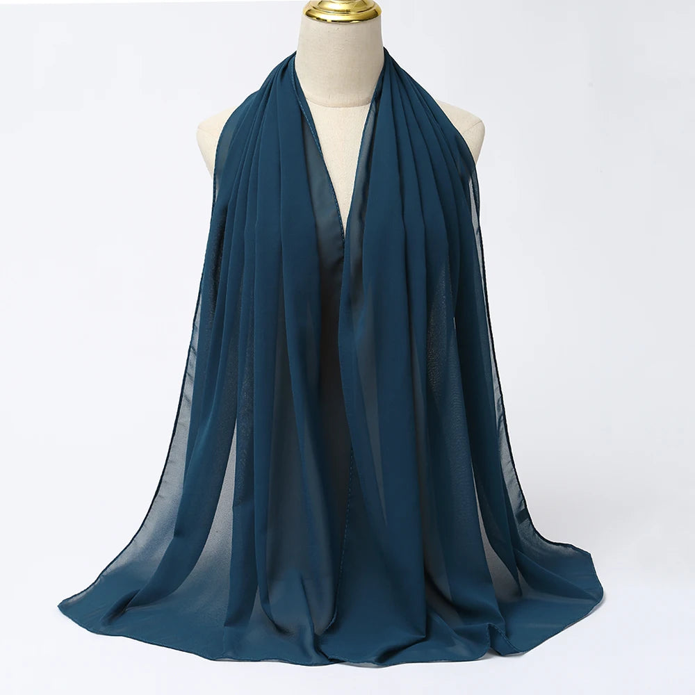 Muslim Chiffon Hijab Scarf Women Long Solid - Lena & Miles Exquisite Boutique LLC.