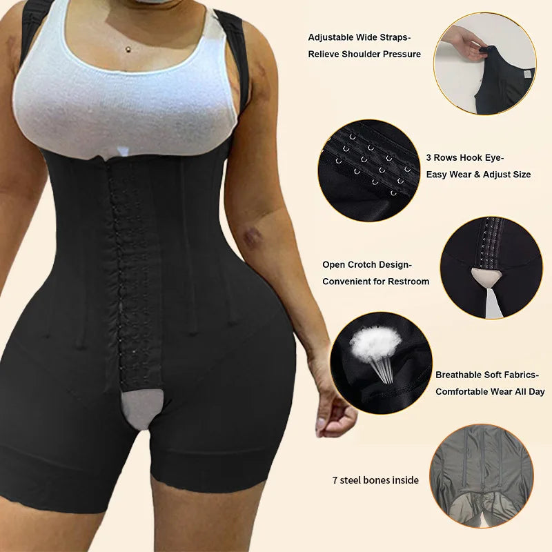 Bodysuits Shapewear Fajas Colombian Girdle Full Body Shaper Sexy Butt Lifter Slimming Sheath Tummy Control Panties Waist Trainer - Lena & Miles Exquisite Boutique LLC.