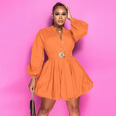 CM.YAYA Long Sleeve with Belt Single Breasted - Lena & Miles Exquisite Boutique LLC.