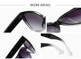 Retro Fashion Cat Eye Sunglasses Women Brand Sun Glasses Gradient Lens Simple Wide Leg Design Unisex Cateye Female Shades UV400 - Lena & Miles Exquisite Boutique LLC.