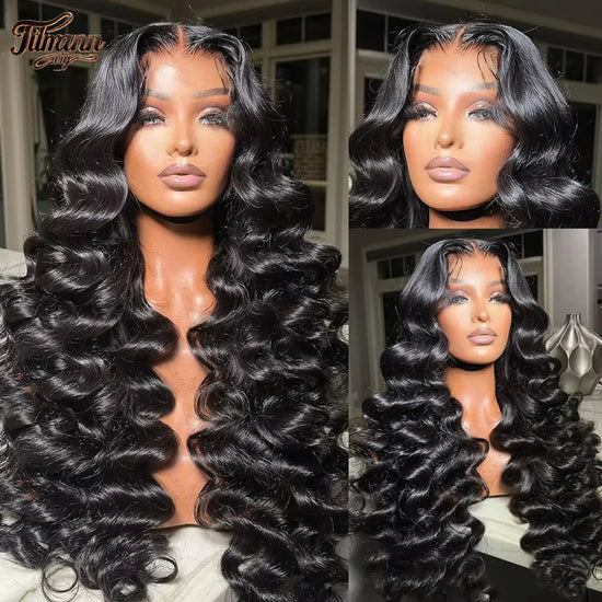 250 Density Transparent HD Loose Deep Wave Human Hair Wig 30 36 40 Inch Curly 13x6 Lace Front Wig Water Wave Lace Frontal Wigs