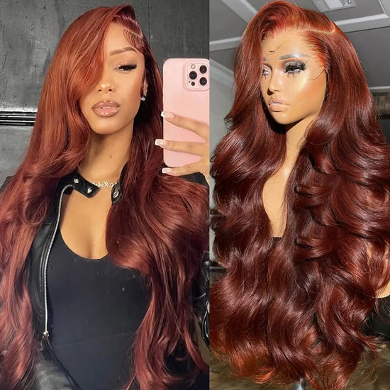 Reddish Brown Body Wave 13X6 HD Lace Frontal Wig Colored Lace Front Human Hair Wigs For Women 13x4 Body Wave Human Hair Wigs