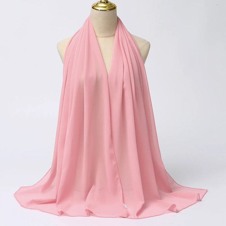 Ramadan Muslim Chiffon Hijabs For Woman Plain - Lena & Miles Exquisite Boutique LLC.
