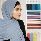 Ramadan Muslim Chiffon Hijabs For Woman Plain - Lena & Miles Exquisite Boutique LLC.