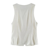 TRAFZA Women Fashion Lace Up Vest V Neck - Lena & Miles Exquisite Boutique LLC.