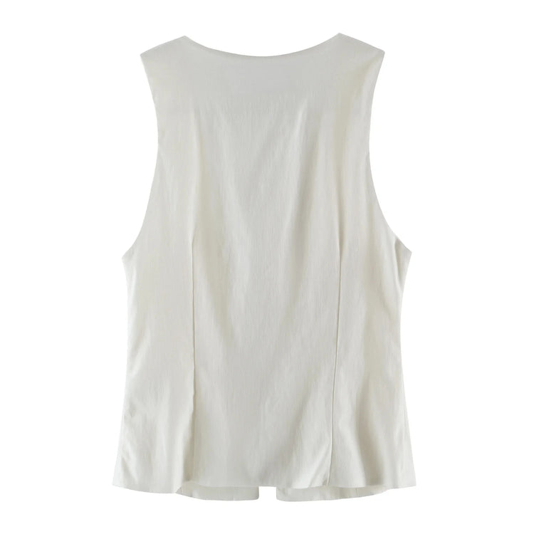 TRAFZA Women Fashion Lace Up Vest V Neck - Lena & Miles Exquisite Boutique LLC.