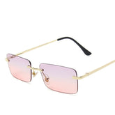 Rimless Rectangle Sunglasses Women UV400 Driving Sun Glasses Men Clear Color Summer Accessories Square Small Size - Lena & Miles Exquisite Boutique LLC.