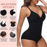 Women Tummy Control Body Shaper Mesh Slimming Waist Briefs Bodysuit V Neck Body Shaper Butt Lifter Smooth Body with Built in Bra - Lena & Miles Exquisite Boutique LLC.