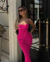 Mozision Spaghetti Strap Backless Bodycon - Lena & Miles Exquisite Boutique LLC.