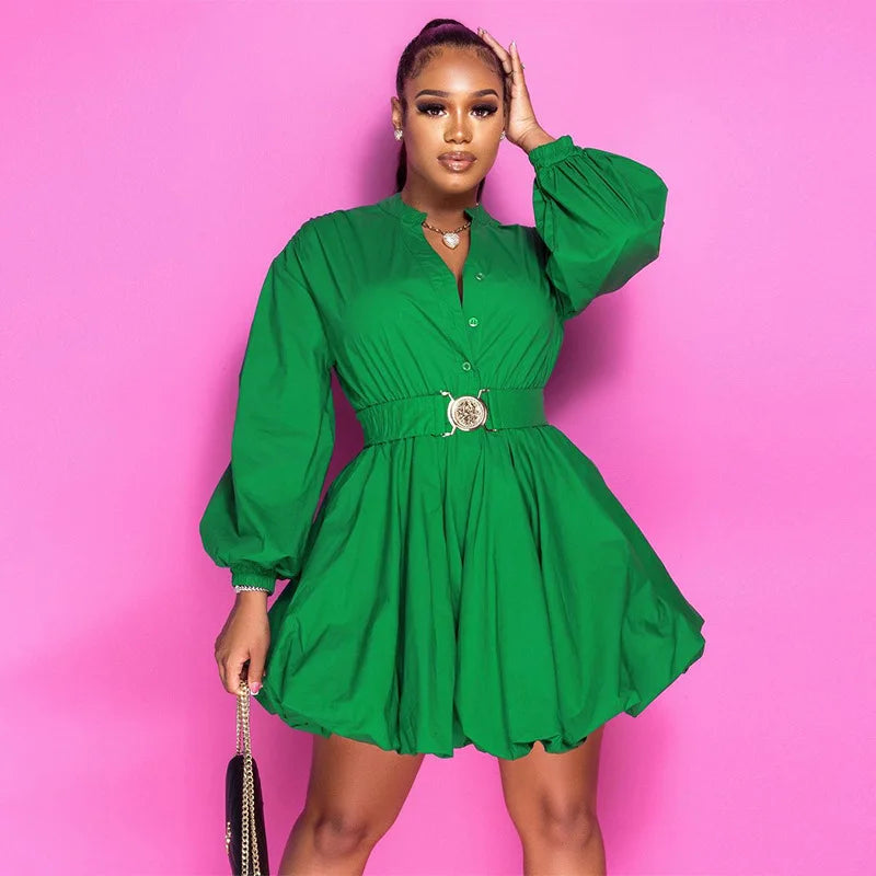 CM.YAYA Long Sleeve with Belt Single Breasted - Lena & Miles Exquisite Boutique LLC.