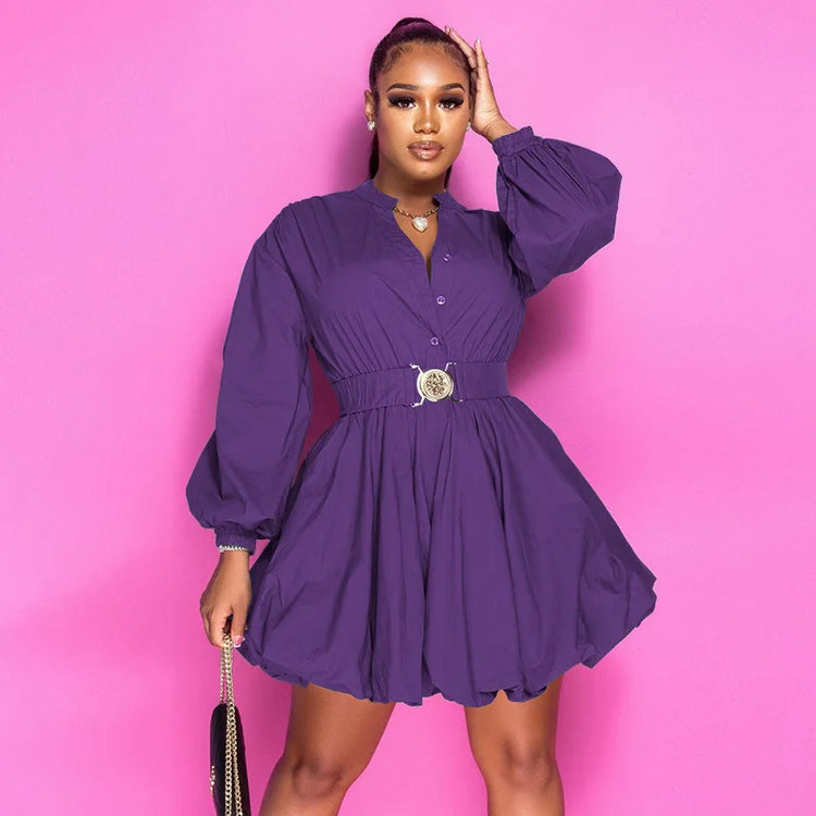 CM.YAYA Long Sleeve with Belt Single Breasted - Lena & Miles Exquisite Boutique LLC.