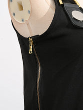 VGH American Retro Streetwear Tops for Women Square Collar Sleevelesss Patchwork Metal Buckle Waistcoat Female Summer Clothing - Lena & Miles Exquisite Boutique LLC.