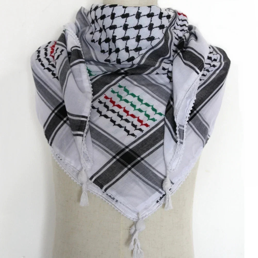Traditional Woven Keffiyeh,Cotton Hijab Shawl Stylish Unisex Shemagh Scarf Versatileand Fashionable Arab Headscarf - Lena & Miles Exquisite Boutique LLC.