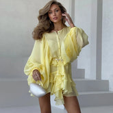 Tornova Fashion Ruffled Mini Dress - Lena & Miles Exquisite Boutique LLC.