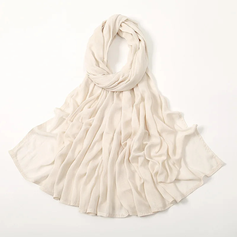 Ramadan Solid Color Big Size Cotton Rayon Hijab - Lena & Miles Exquisite Boutique LLC.