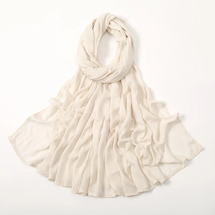 Ramadan Solid Color Big Size Cotton Rayon Hijab - Lena & Miles Exquisite Boutique LLC.