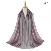Two Color Crinkle Gradient Color Hijab Tie-Dye - Lena & Miles Exquisite Boutique LLC.