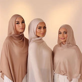 Ramadan Solid Color Big Size Cotton Rayon Hijab - Lena & Miles Exquisite Boutique LLC.