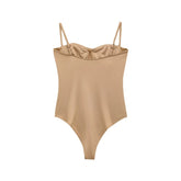 Zevity 2025 Women Sexy Spaghetti Strap Inner Style Beach Wear Bodysuits Ladies Soft Slim Swimsuit Playsuits Mujer Rompers LS9043 - Lena & Miles Exquisite Boutique LLC.