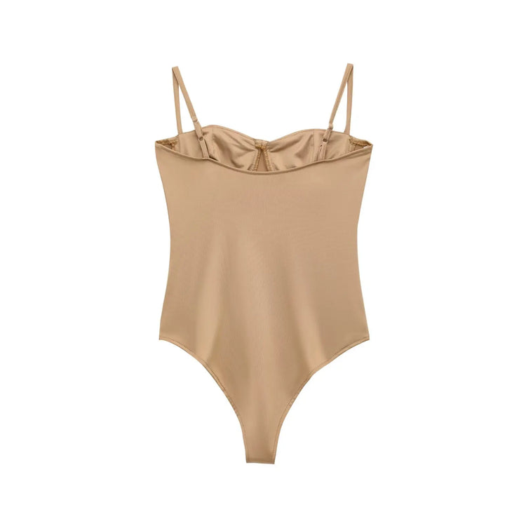 Zevity 2025 Women Sexy Spaghetti Strap Inner Style Beach Wear Bodysuits Ladies Soft Slim Swimsuit Playsuits Mujer Rompers LS9043 - Lena & Miles Exquisite Boutique LLC.
