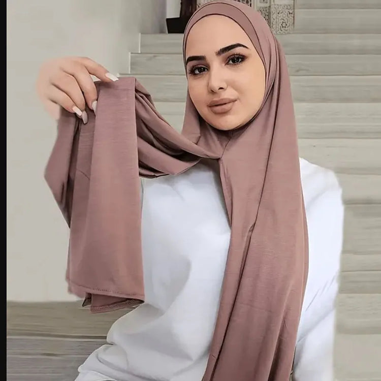 Easy To Wear Jersey Hijab Scarf Solid Color - Lena & Miles Exquisite Boutique LLC.