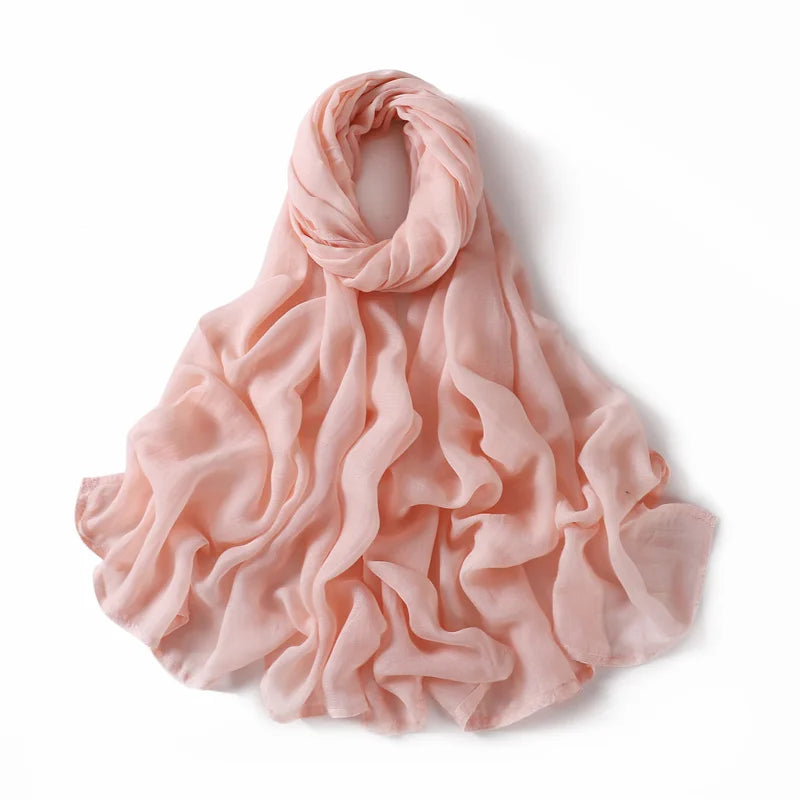 Ramadan Solid Color Big Size Cotton Rayon Hijab - Lena & Miles Exquisite Boutique LLC.