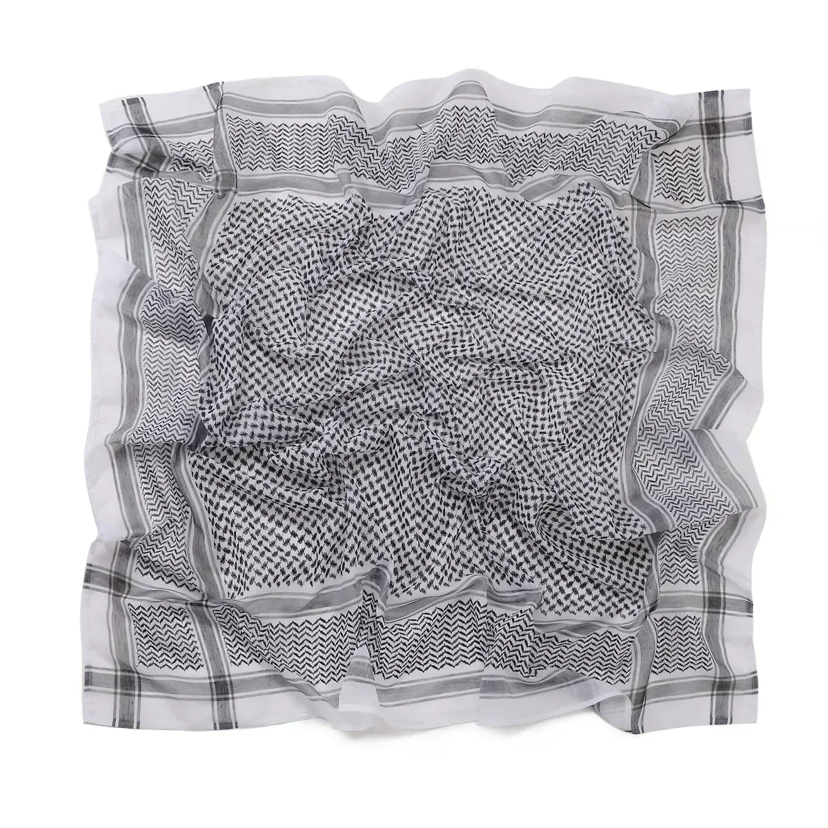 Arab Shemagh Muslim Keffiyeh Head Wrap Tactical Desert Head Neck Scarf Military Shawl Arabic Scarf Headwear with Agal Rope - Lena & Miles Exquisite Boutique LLC.