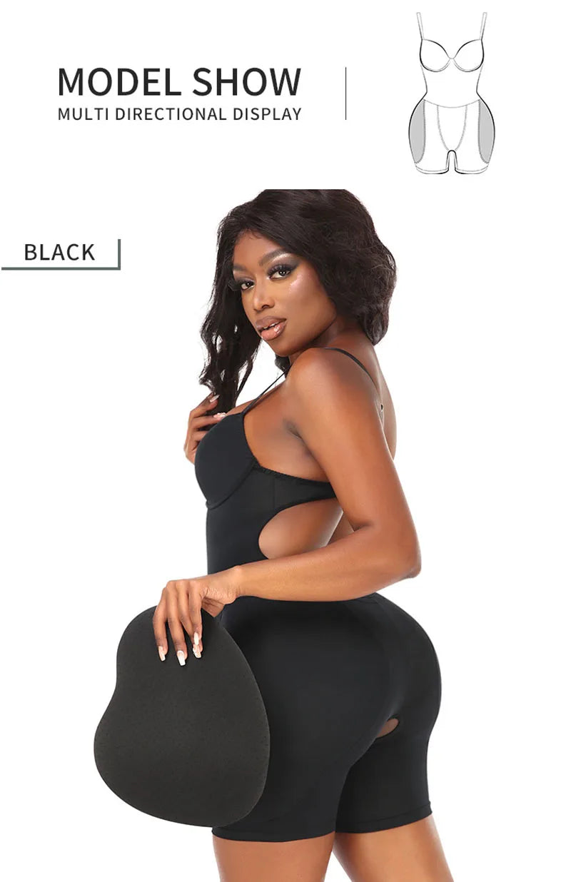 AfruliA Bodysuit Shapewear Padded Hip Enhancer Bra Cushion Butt Lifter Sexy Back Body Shaper Jumpsuits Fajas Colombianas Girdles - Lena & Miles Exquisite Boutique LLC.