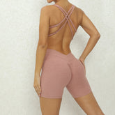 V Back One-Piece Suit Scrunch Sports Jumpsuit Women Gym Rompers Female Quick-Drying Yoga Clothing Fitness Sexy Bodysuits Women - Lena & Miles Exquisite Boutique LLC.
