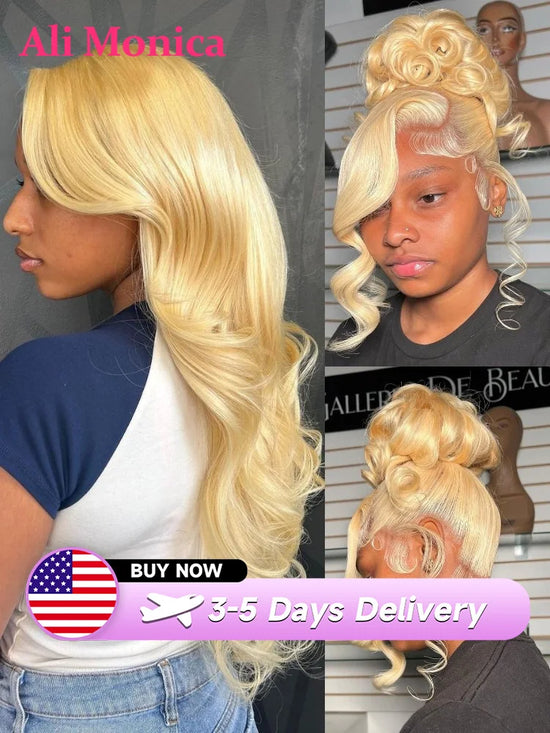 Honey Blonde 360 Full Lace Wig Human Hair Pre Plucked Hd Body Wave Long 613 13x4 Lace Front Frontal Wigs for Women Transparent