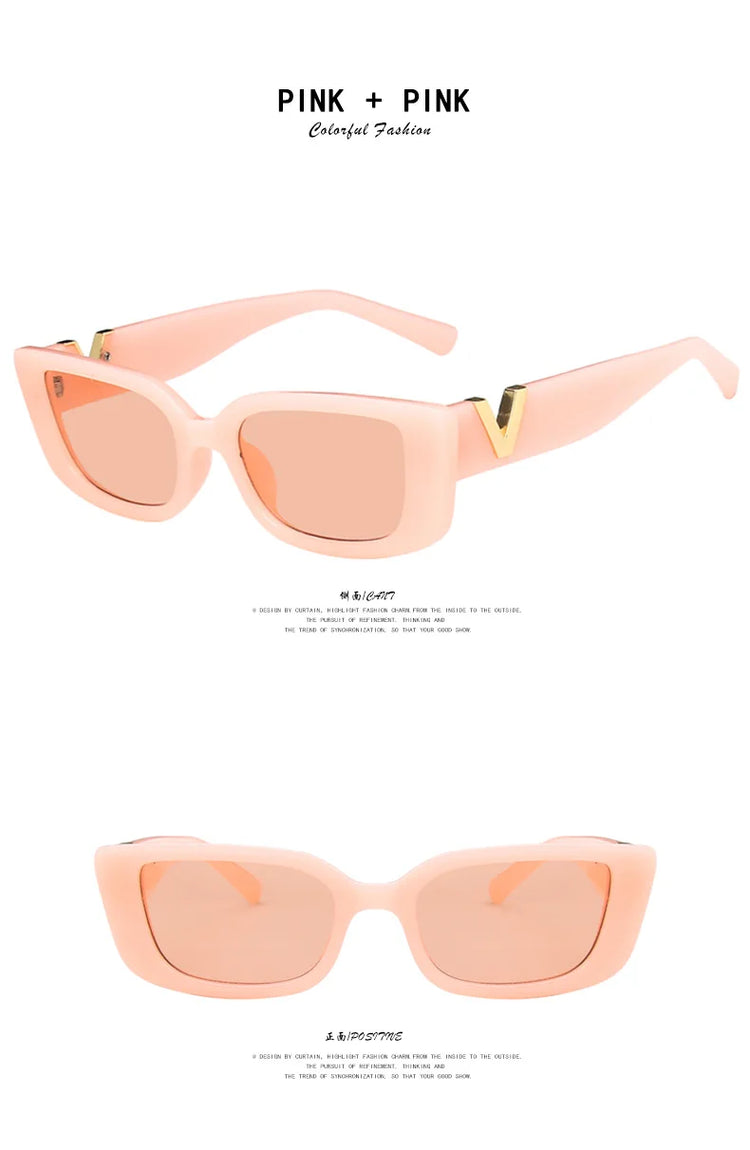 Retro Rectangle Sunglasses Women Brand Designer Vintage Small Frame Sun Glasses Ladies Classic Black Square Oculos De Sol - Lena & Miles Exquisite Boutique LLC.