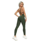 Women Yoga Jumpsuit Backless Workout Catsuit Bodysuit Sleeveless Gym Bodycon Romper Sportswear Fitness Yoga Suit Sexy Sport Set - Lena & Miles Exquisite Boutique LLC.