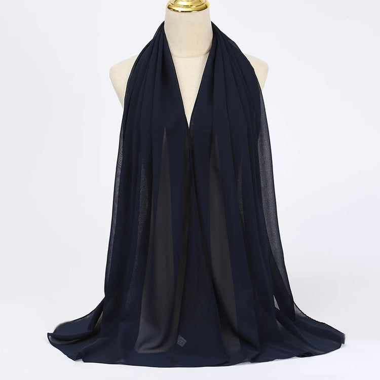 Muslim Chiffon Hijab Scarf Women Long Solid - Lena & Miles Exquisite Boutique LLC.