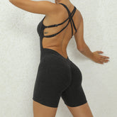 V Back One-Piece Suit Scrunch Sports Jumpsuit Women Gym Rompers Female Quick-Drying Yoga Clothing Fitness Sexy Bodysuits Women - Lena & Miles Exquisite Boutique LLC.