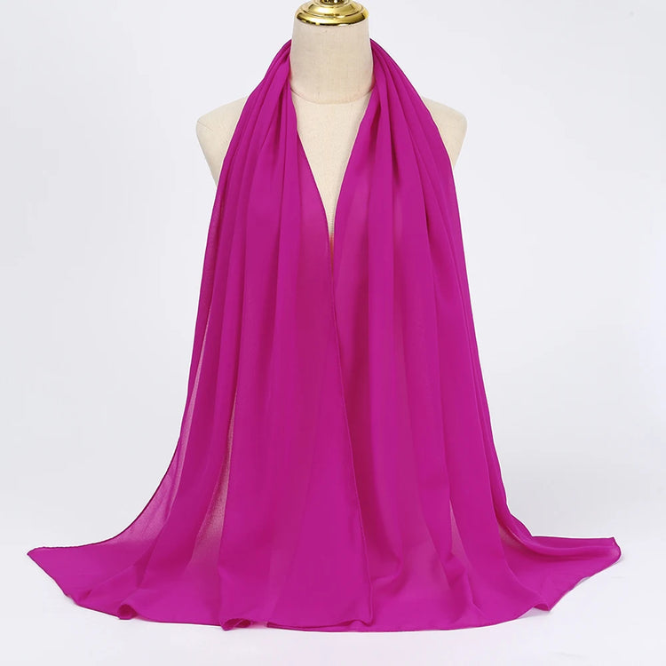 Muslim Chiffon Hijab Scarf Women Long Solid - Lena & Miles Exquisite Boutique LLC.