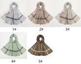 Hot Arab Chiffon Scarf Women Muslim Hijab Islamic Scarves Shawl Printed Arab Long Prayer Scarf Breathable Uae Plaid Long Scarf - Lena & Miles Exquisite Boutique LLC.