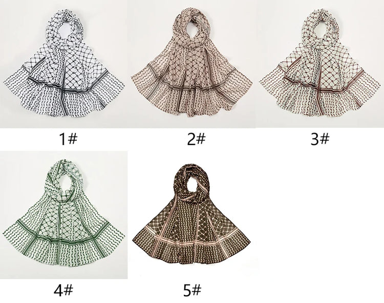 Hot Arab Chiffon Scarf Women Muslim Hijab Islamic Scarves Shawl Printed Arab Long Prayer Scarf Breathable Uae Plaid Long Scarf - Lena & Miles Exquisite Boutique LLC.