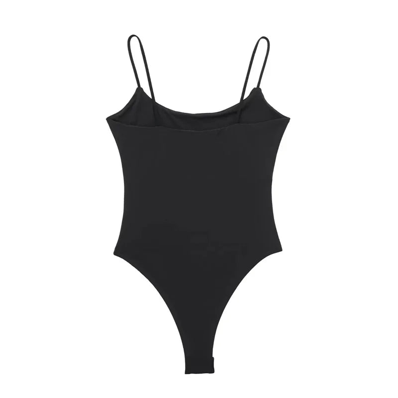 TRAF White Black Body Woman 2024 Sleeveless Tight Bodysuit Lingerie Sexy Woman Bodys Bodycon Backless Bodysuit Women Summer Tops - Lena & Miles Exquisite Boutique LLC.