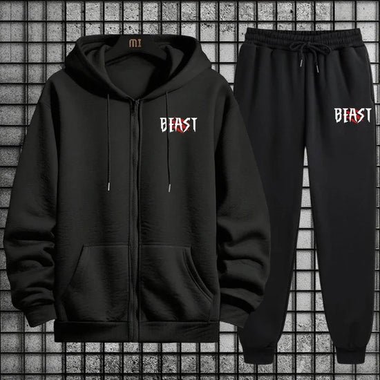 2025 New Men Tracksuit Set 2 Pieces Zipper Hoodie with Sweatpants Urban Streetwear Outfit Autumn Winter Sportswear Fashion Set