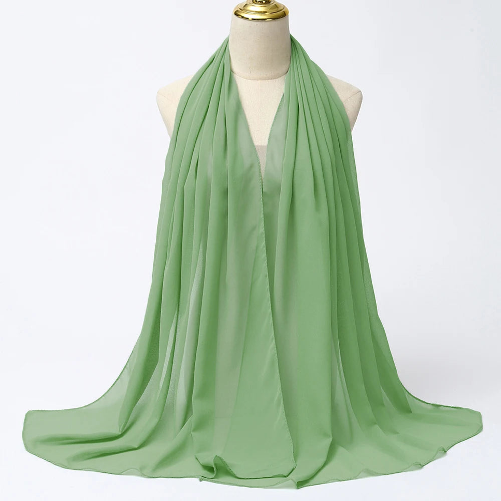 Muslim Chiffon Hijab Scarf Women Long Solid - Lena & Miles Exquisite Boutique LLC.