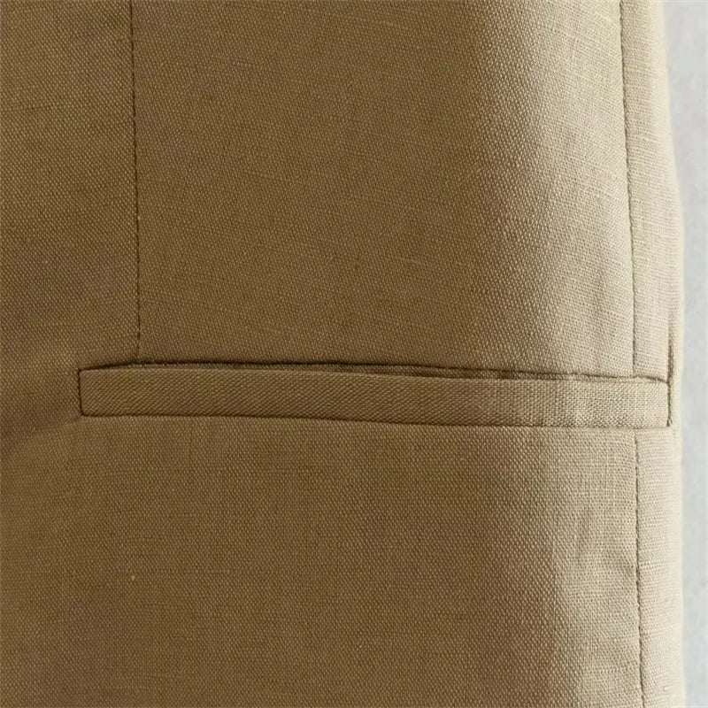 KEYANKETIAN Summer New Linen Texture V- - Lena & Miles Exquisite Boutique LLC.