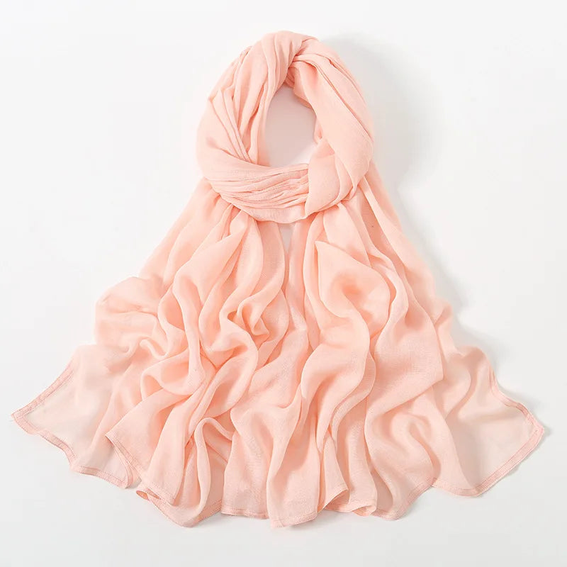 Ramadan Solid Color Big Size Cotton Rayon Hijab - Lena & Miles Exquisite Boutique LLC.