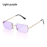 Trendy Punk Sunglasses Rimless Rectangle Sun - Lena & Miles Exquisite Boutique LLC.
