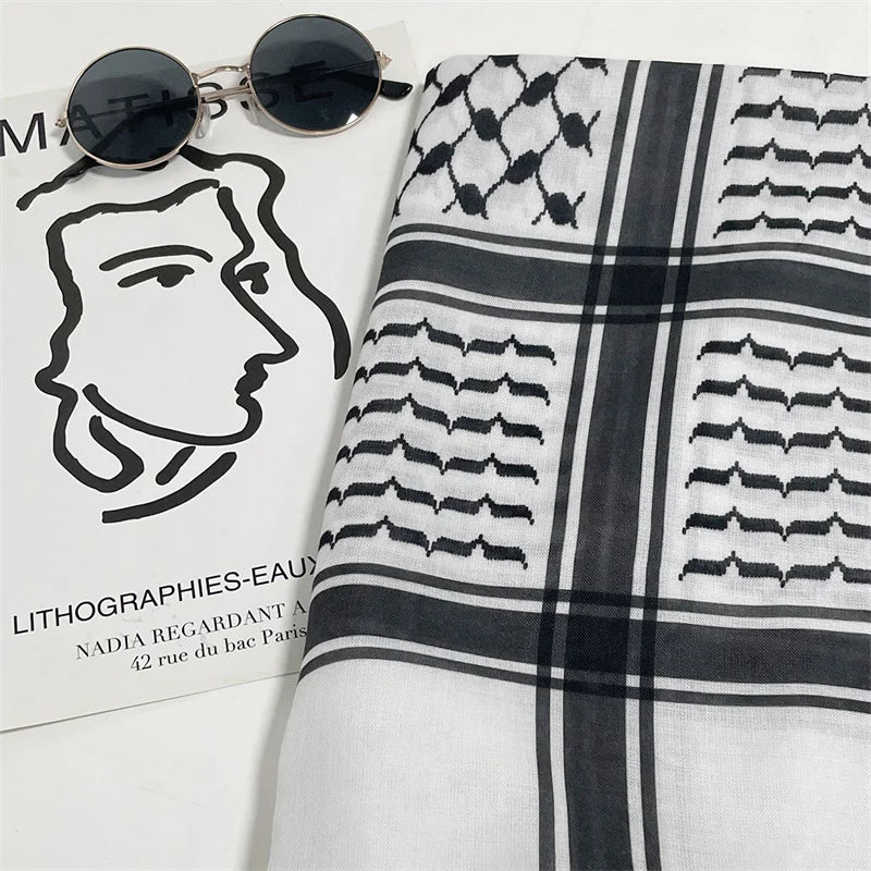 Fashion Printed Cotton Headscarf Middle East Dubai Türkiye Headband Muslim Women Hijab Islam Scarf Female Long Turban - Lena & Miles Exquisite Boutique LLC.