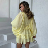 Tornova Fashion Ruffled Mini Dress - Lena & Miles Exquisite Boutique LLC.