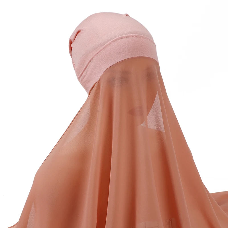 Muslim Women Bonnet + Chiffon Shawl Instant - Lena & Miles Exquisite Boutique LLC.