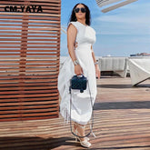 CMYAYA Loose DrawString Women O-neck Sleeve - Lena & Miles Exquisite Boutique LLC.